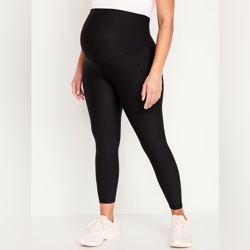 Old Navy Powersoft Black High-Rise Maternity Leggings